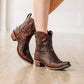 Cognac Cossette Bootie, Brown Leather, lb0540a