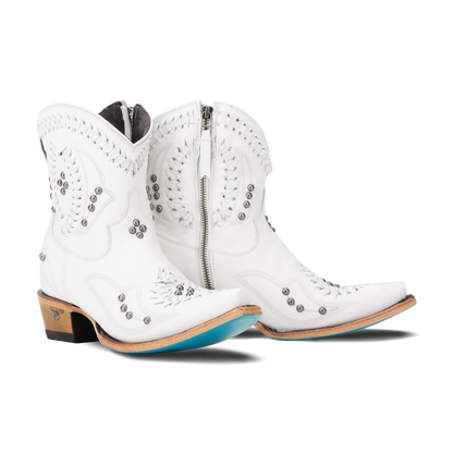 White leather Cossette Bootie by Matthew White