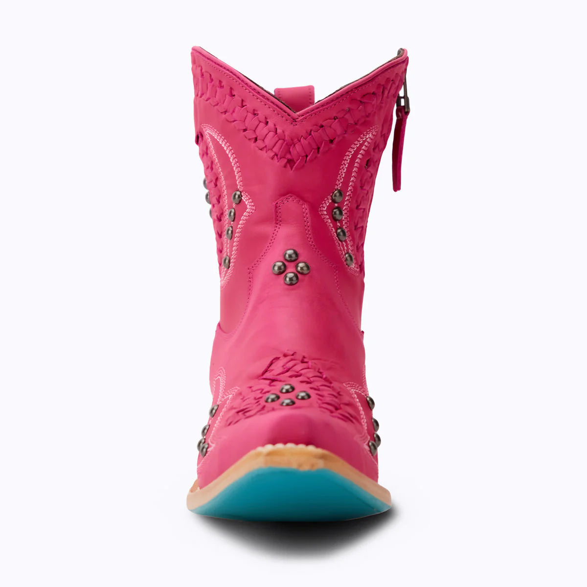Hot pink Cossette bootie with studs