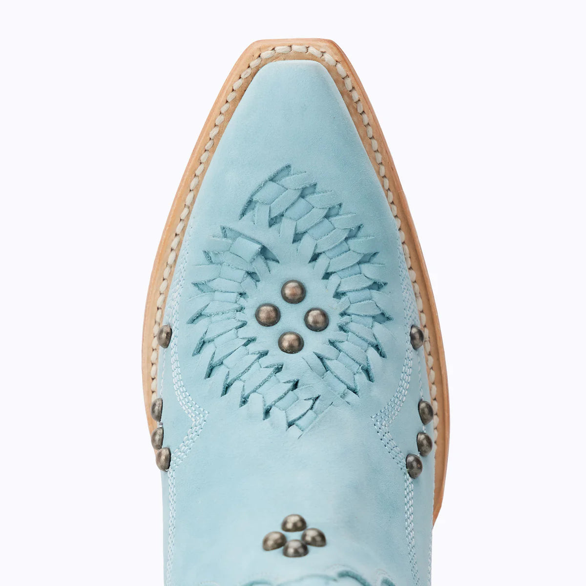 Powder blue Cossette Bootie detail