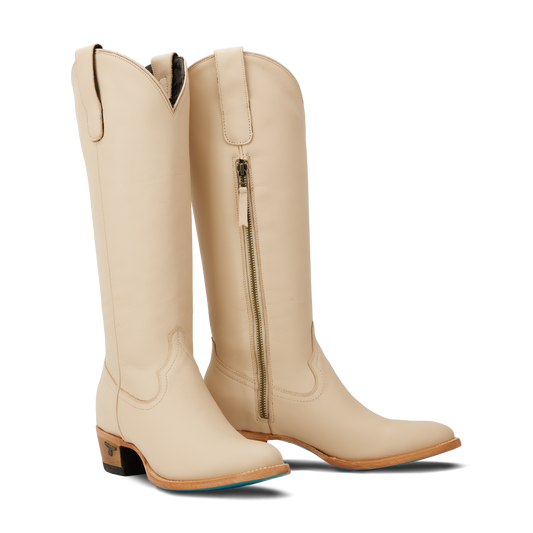 Pale Ivory Plain Jane tall boots