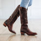 Cognac leather Plain Jane boots