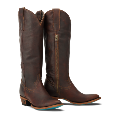 Cognac leather Plain Jane western boots