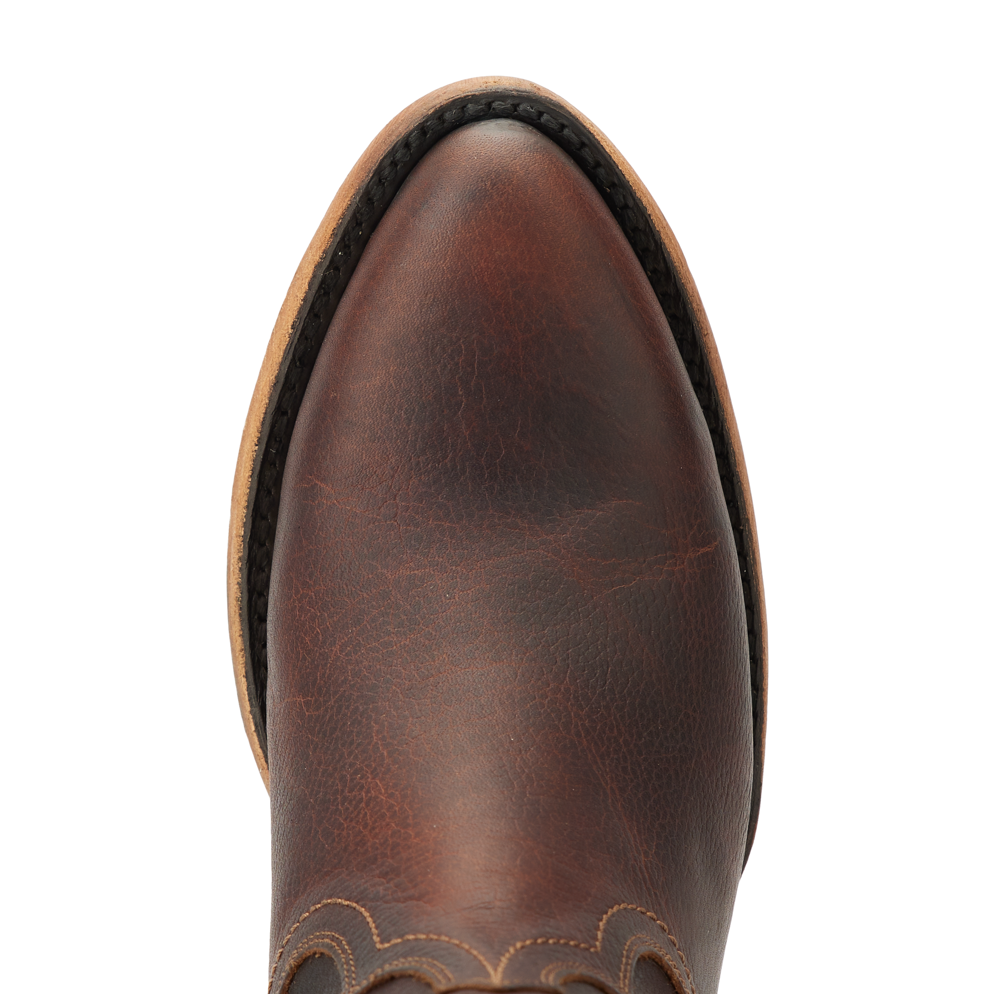Plain Jane Cognac Leather Boot Toe