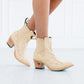 Pale ivory western Chelsea boots