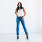 Woman in Chelsea boots and denim jeans