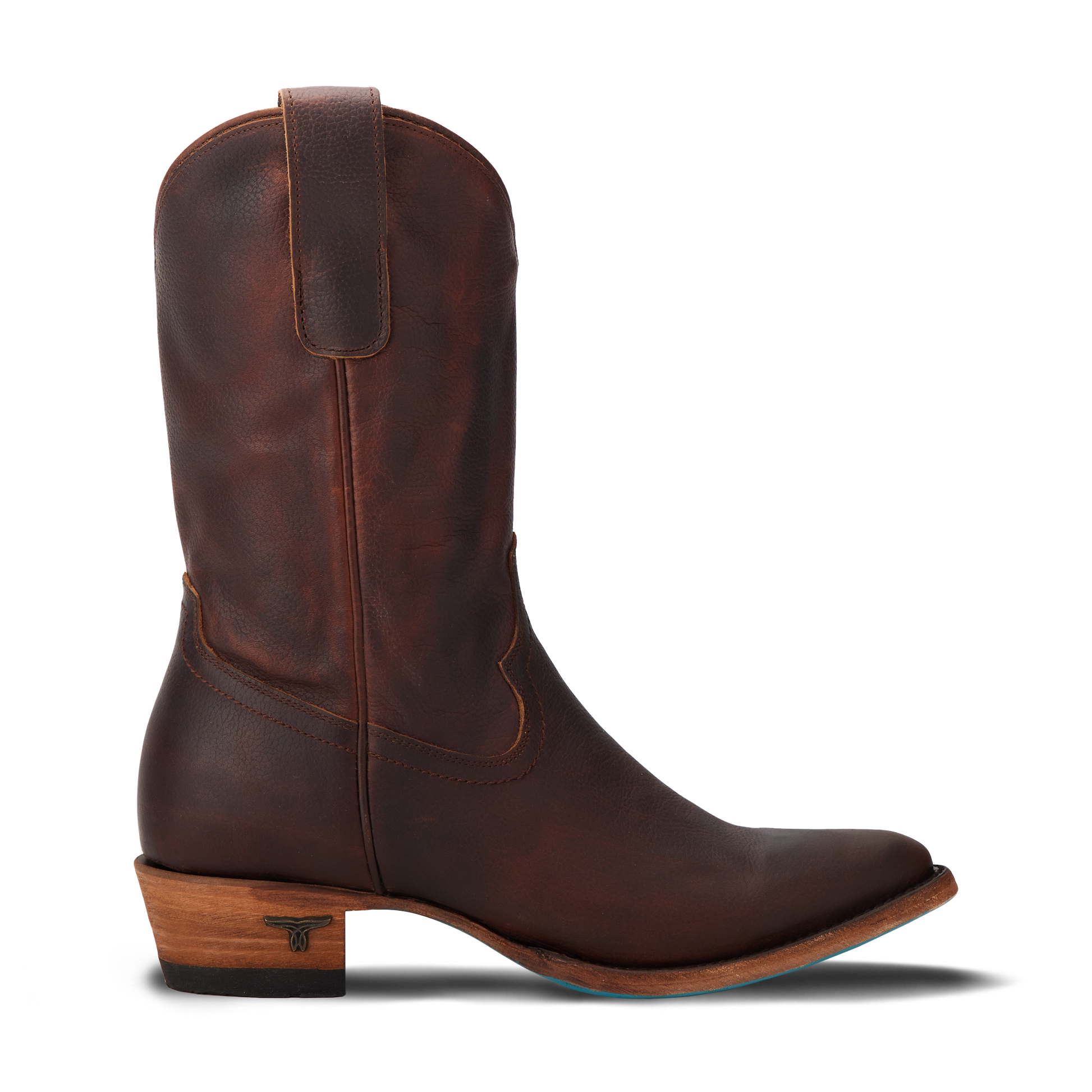 Cognac Plain Jane Midi Cowboy Boot
