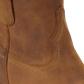 Burnt caramel leather Plain Jane bootie detail