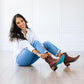 Plain Jane Bootie by Lane Boots Cognac| Bourbon Cowgirl