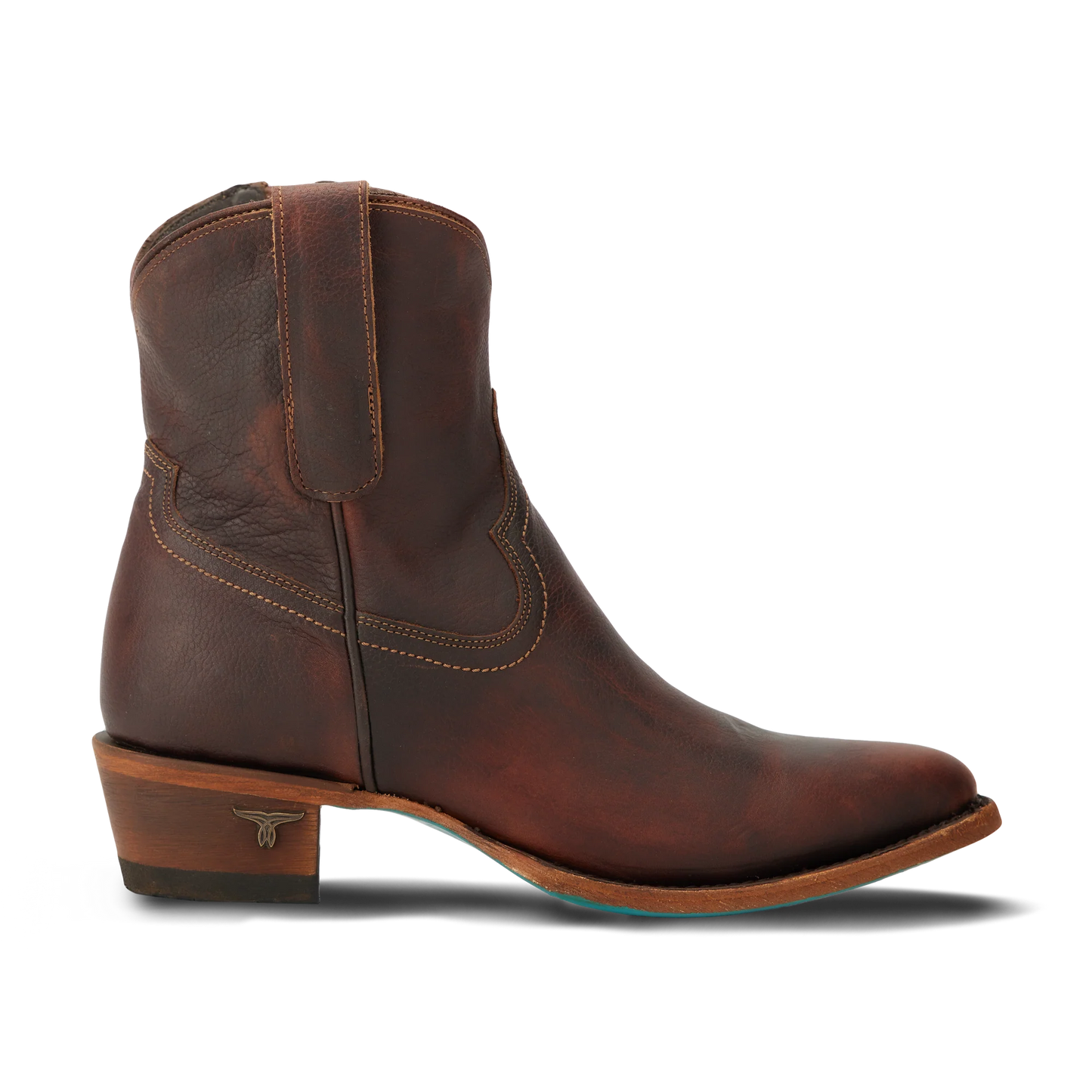 Plain Jane Bootie by Lane Boots Cognac| Bourbon Cowgirl