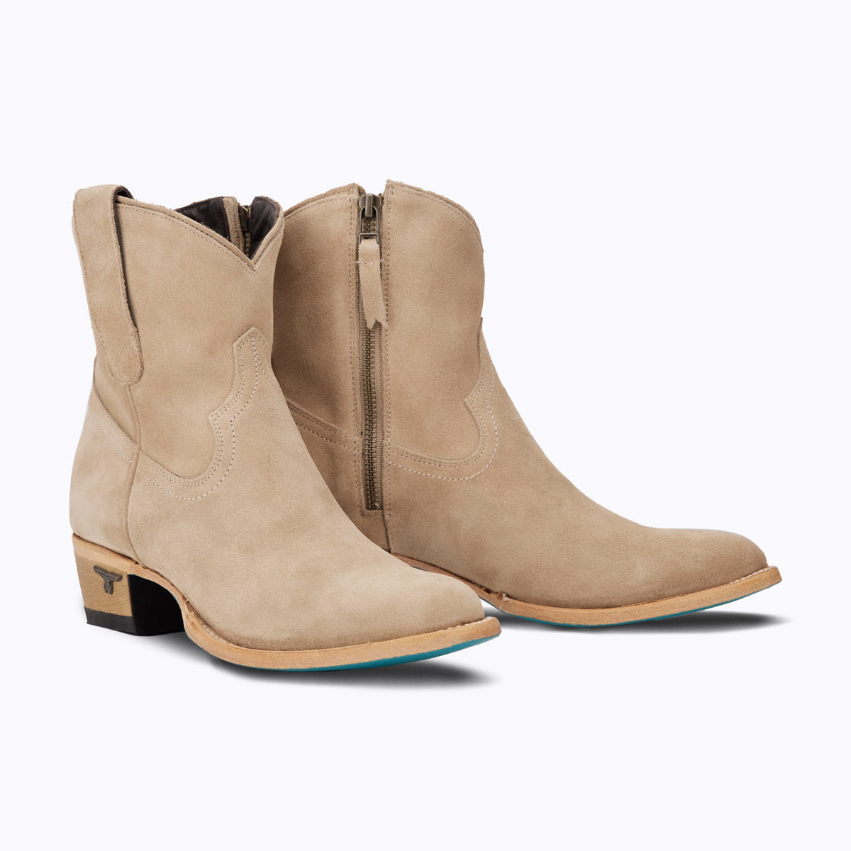 Plain Jane Bootie - Latte Suede