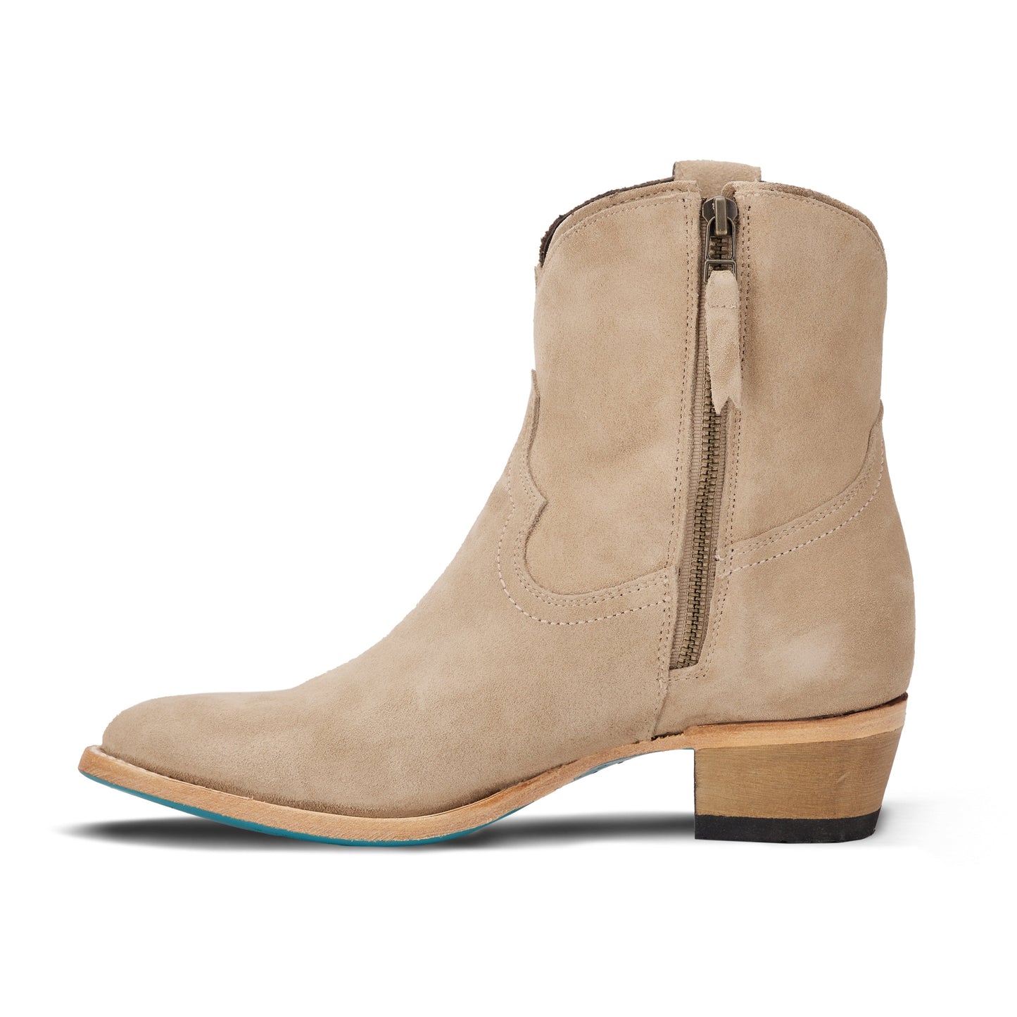 Plain Jane Bootie - Latte Suede