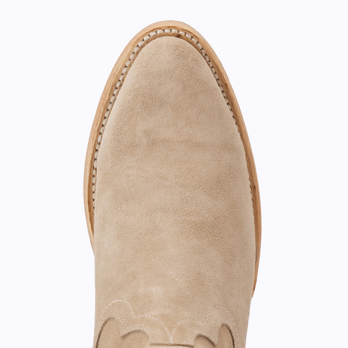 Plain Jane Bootie - Latte Suede