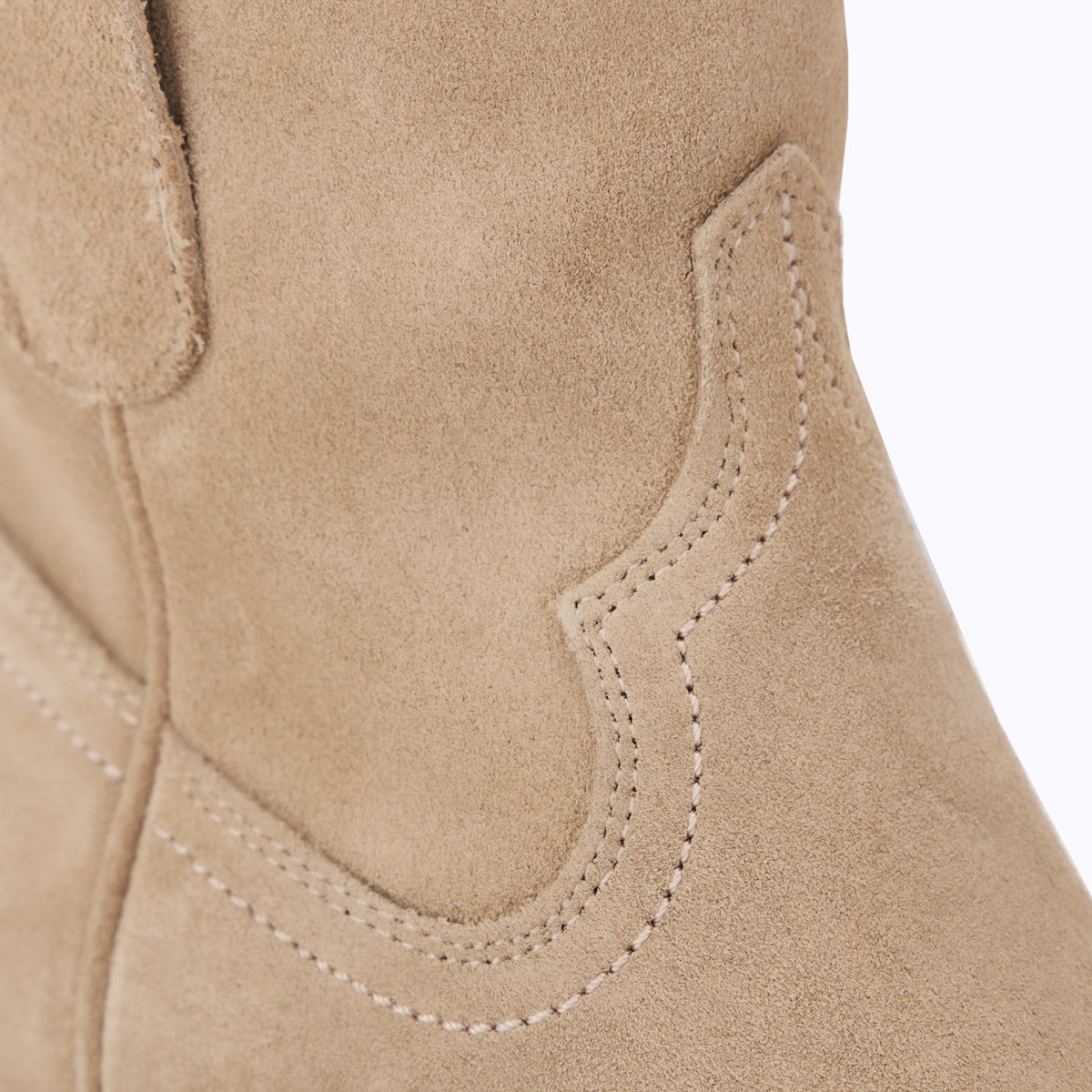 Plain Jane Bootie - Latte Suede