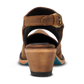 Burnt caramel Robin Mule sandal, rear view