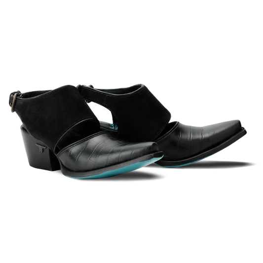Plain Jane Slingback Mule - Soft Black Suede