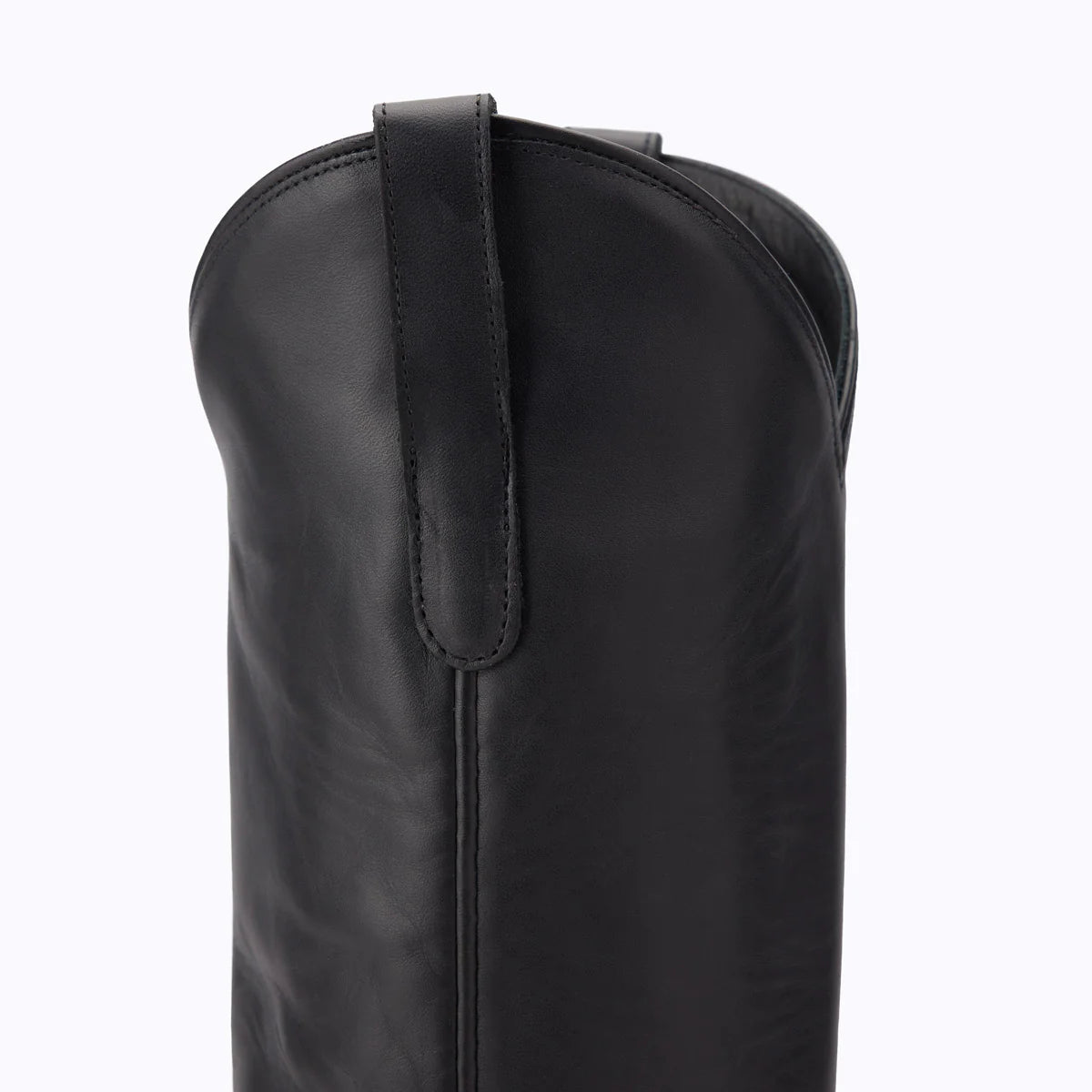 Emma Jane Jet Black Leather Boot Detail