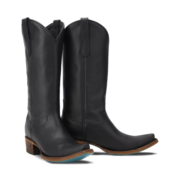 Jet Black Emma Jane Boots with Snip Toe Design