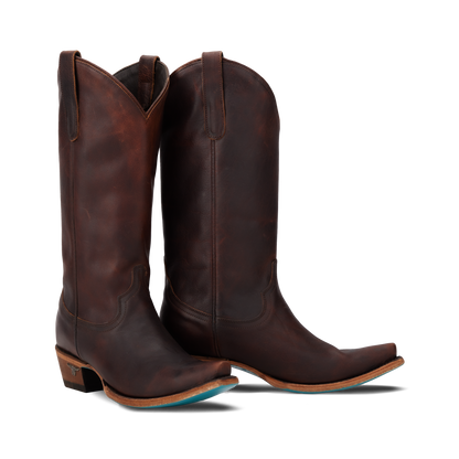 Emma Jane cognac leather cowboy boots