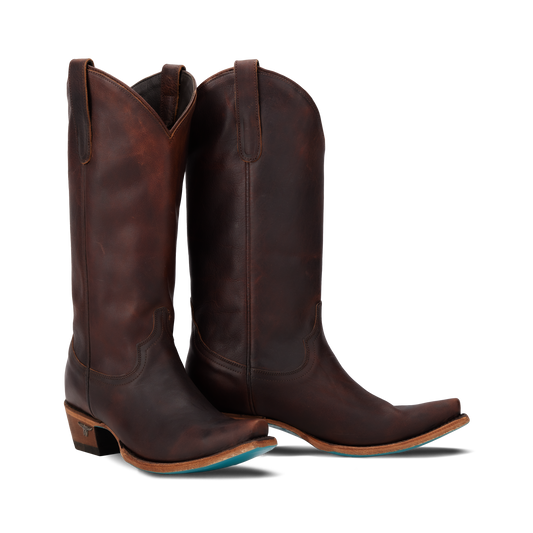 Emma Jane cognac leather cowboy boots