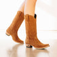 Emma Jane Toffee Suede Cowboy Boots