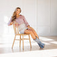 Emma Jane in washed denim cowboy boots