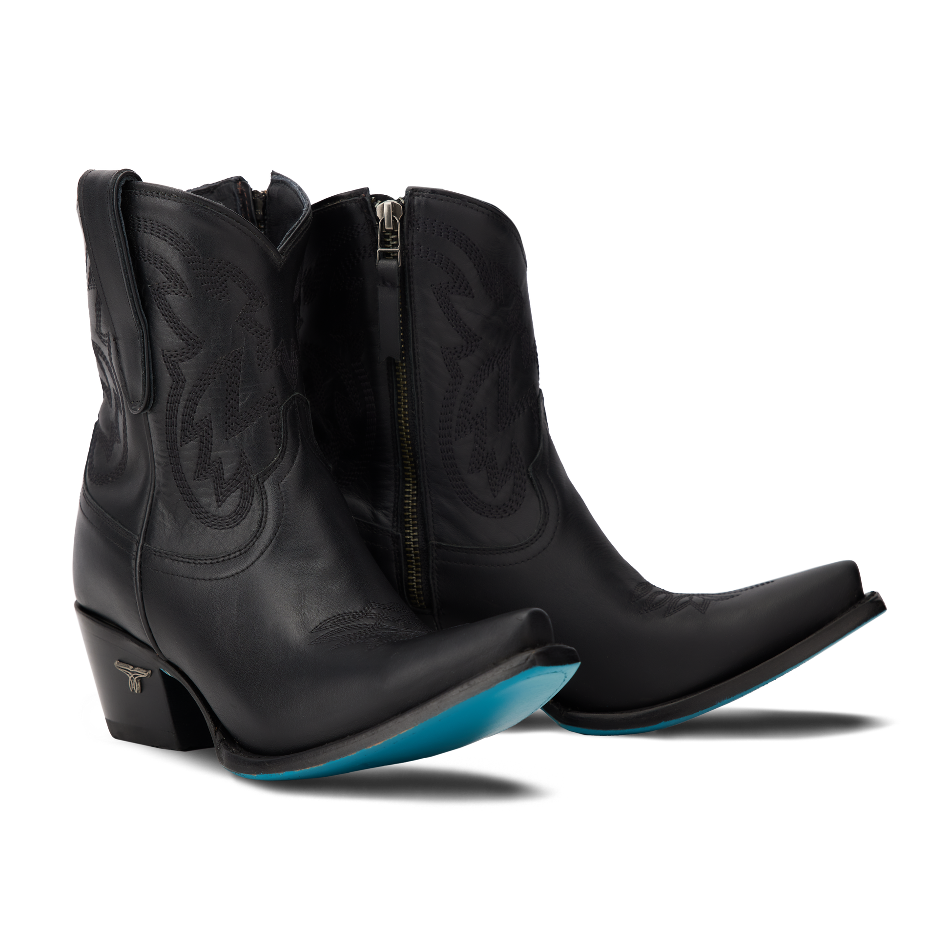 Black leather Smokeshow Bootie cowboy boots