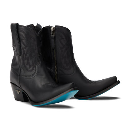 Black leather Smokeshow Bootie cowboy boots