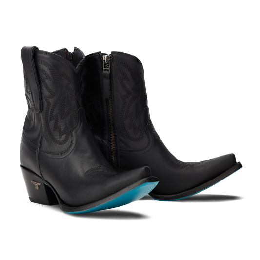 Black leather Smokeshow Bootie cowboy boots