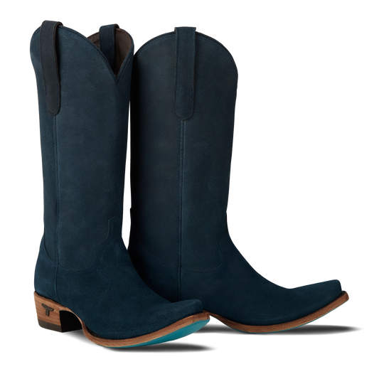 Navy suede Emma Jane cowboy boots