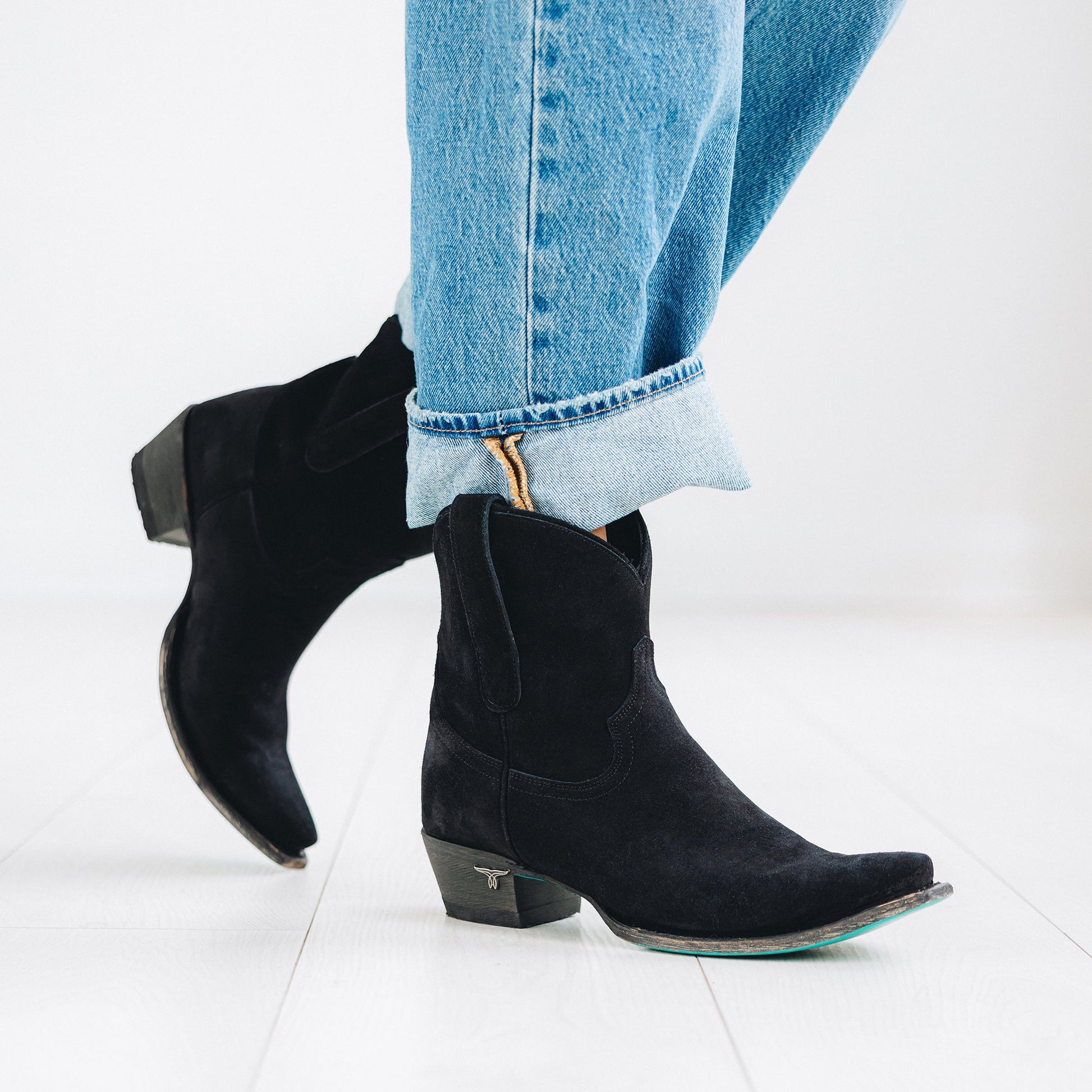 Emma Jane Bootie in soft black suede