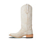 White ceramic crackle Saratoga Square cowboy boot
