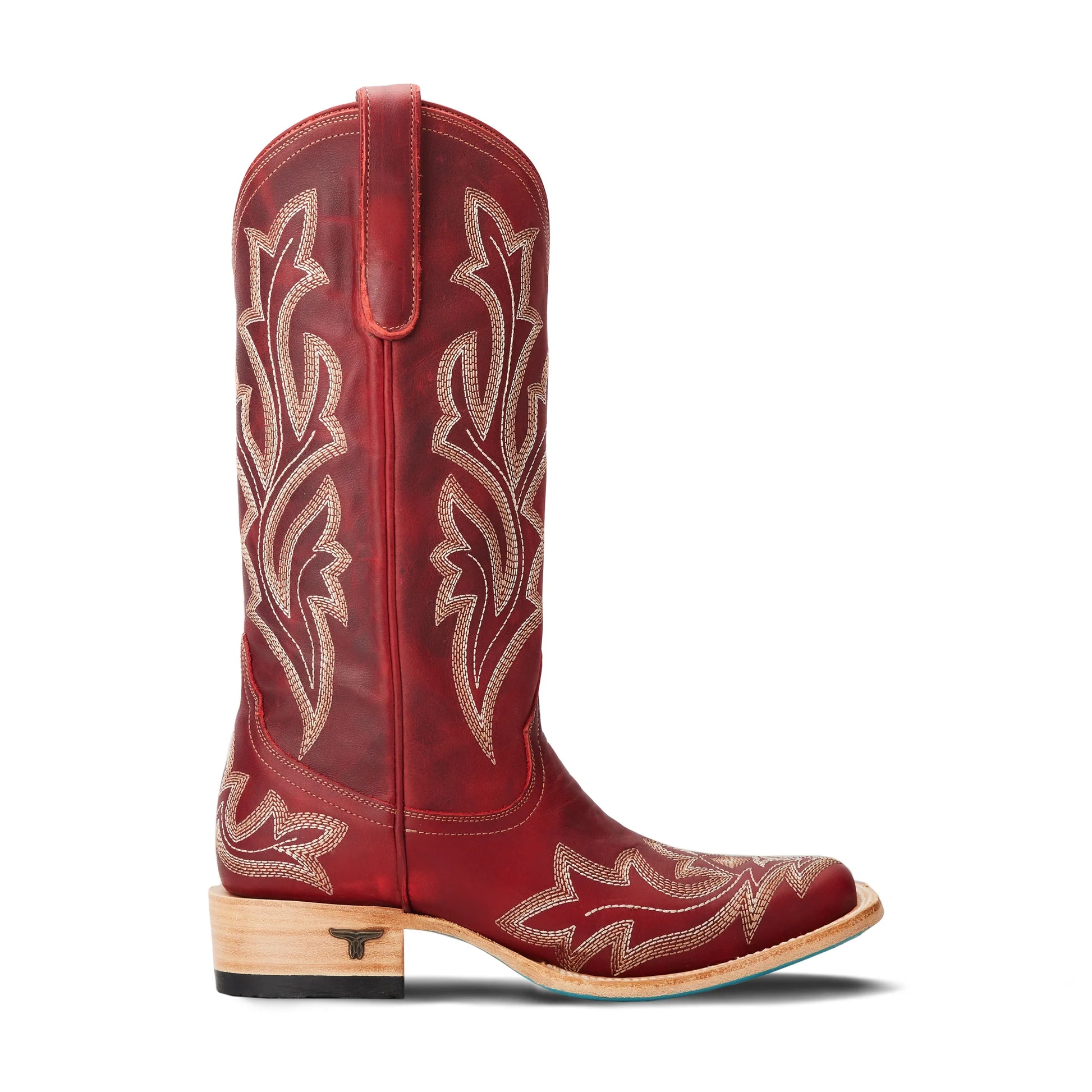 Red Saratoga Square Smoldering Ruby Cowboy Boot