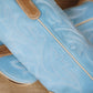 Saratoga Square Boot - Latte Suede and Powder Blue