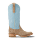 Saratoga Square Boot - Latte Suede and Powder Blue