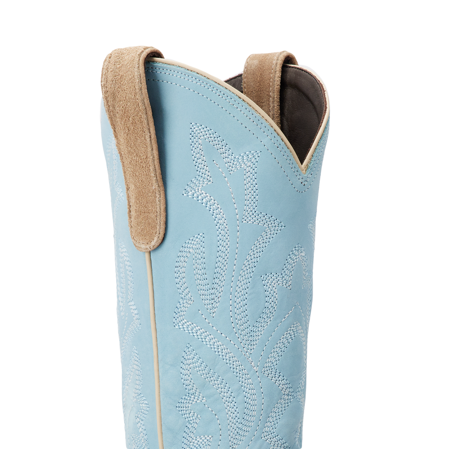 Saratoga Square Boot - Latte Suede and Powder Blue