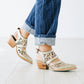 Robin Cut Out Slingback Mule - Champagne Metallic