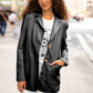 Lieke CF Leather Blazer, Black