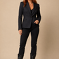 Fitted Cutaway Blazer in Black Stripe by Liverpool