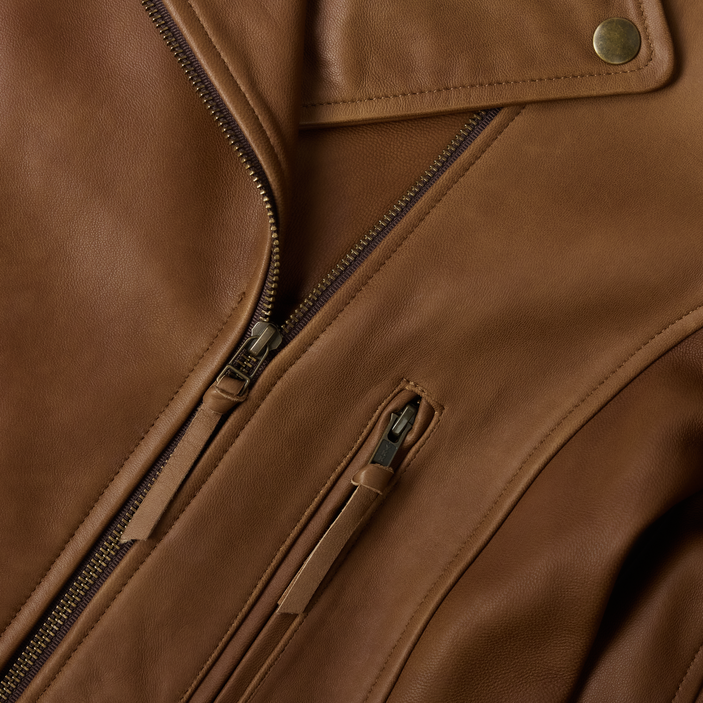 Basic Biker Jacket - Desert Clay Brown Leather