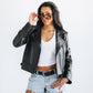 Basic Biker Jacket - Jet Black Leather by Lane