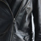 Basic Biker Jacket - Jet Black Leather by Lane