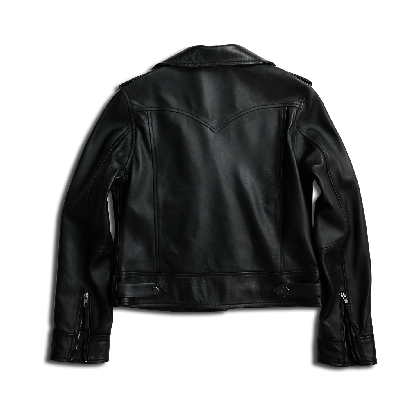 Basic Biker Jacket - Jet Black Leather by Lane
