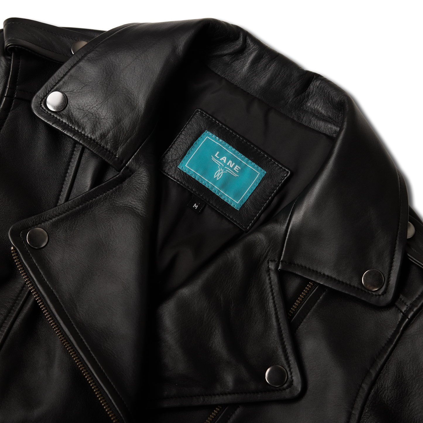 Basic Biker Jacket - Jet Black Leather by Lane