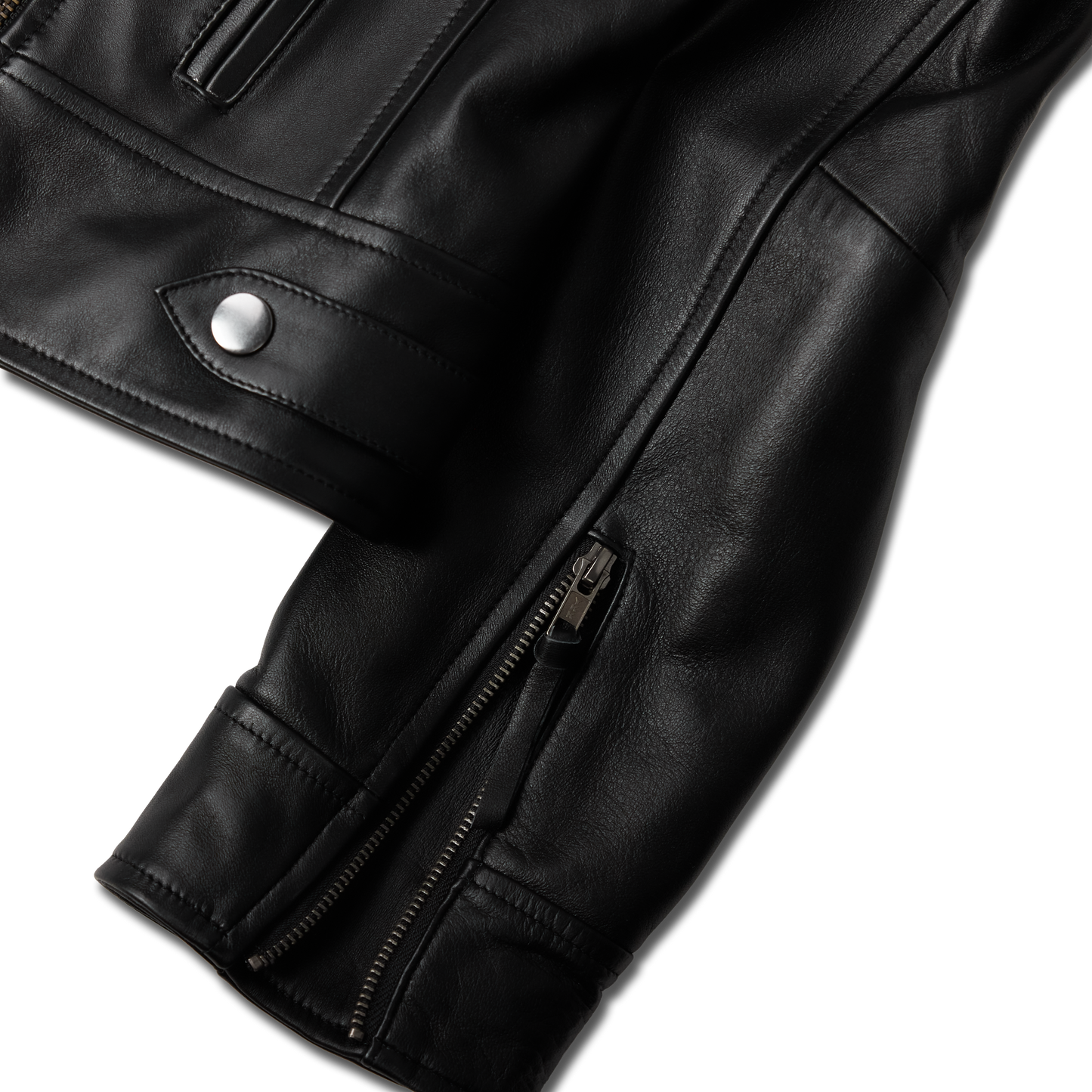 Basic Biker Jacket - Jet Black Leather by Lane