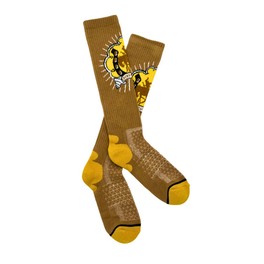 Lucky Bucking Cowgirl Tan Performance Boot Socks