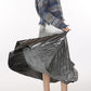 Metallic Silver Coated Pleat Maxi Skirt at Bourbon Cowgirl