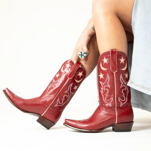 Moon Classic in Red | Yippee Ki Yay Western Boots | Bourbon Cowgirl