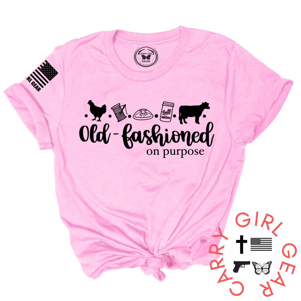 Pink unisex Old-fashioned on Purpose tee