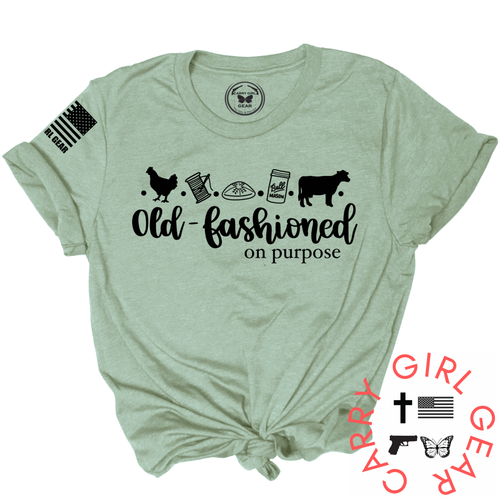 Sage unisex Old-fashioned on Purpose tee